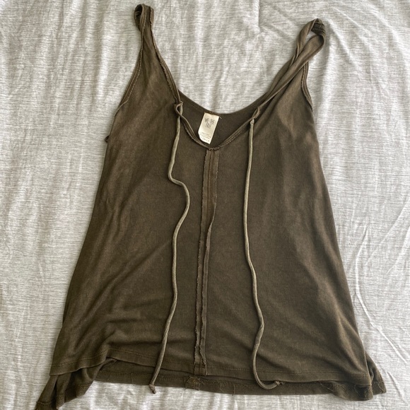 Free People Olive green tank top - Picture 1 of 8